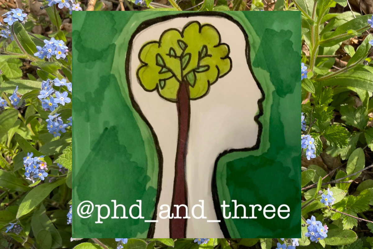 A picture of PHD & 3's logo - a head with a tree for a brain!