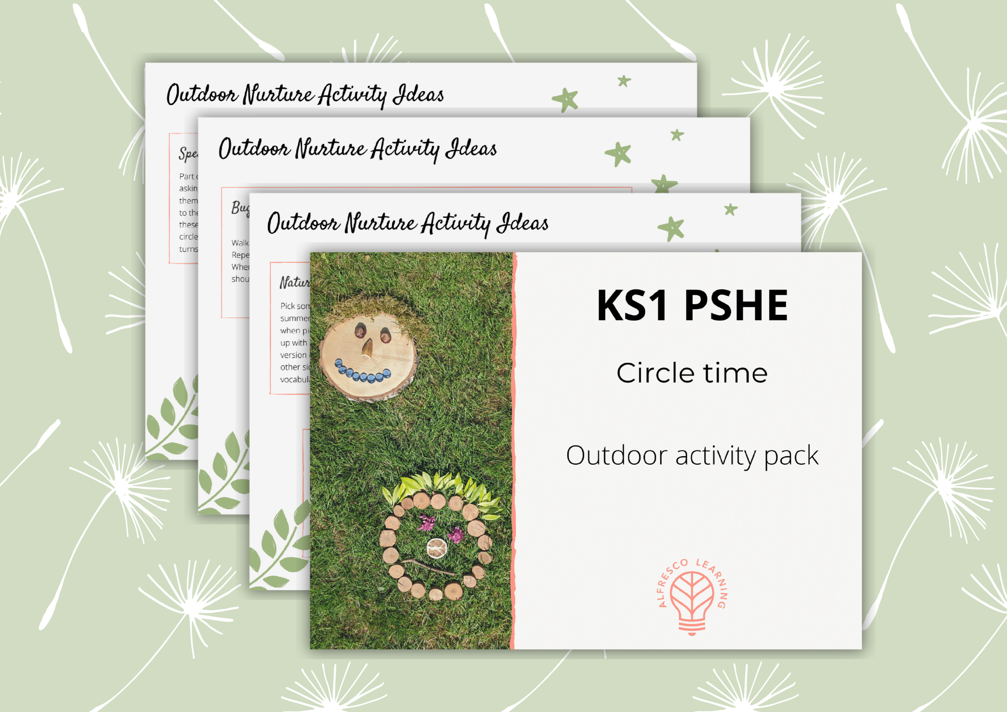 A series of pages that make up the circle time outdoor activity pack