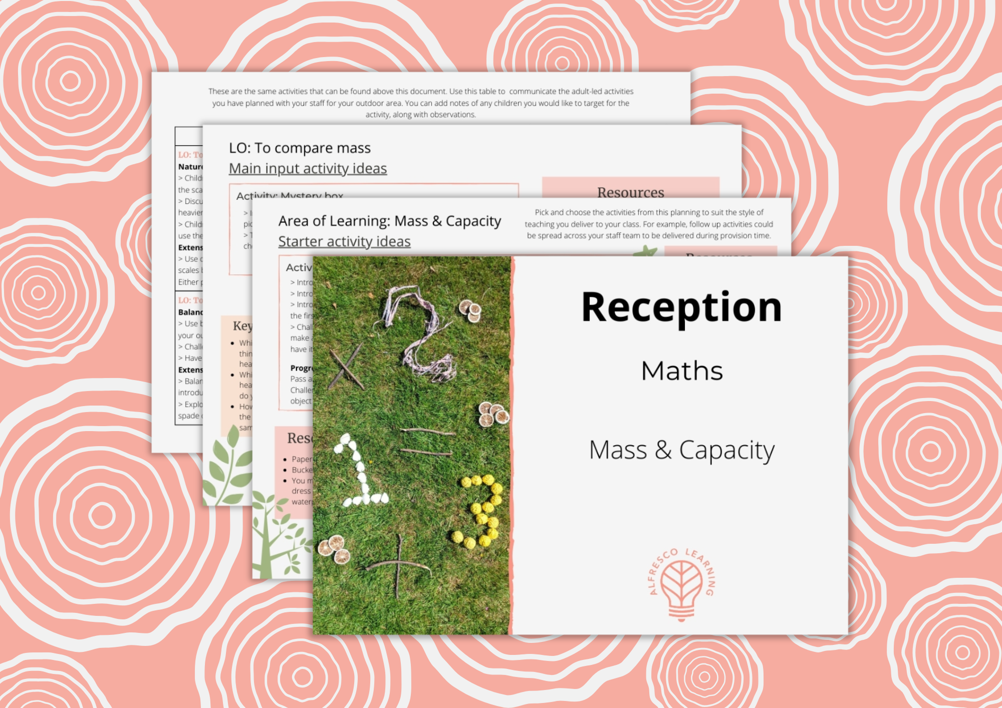 outdoor lesson plans to teach mass & capacity to reception