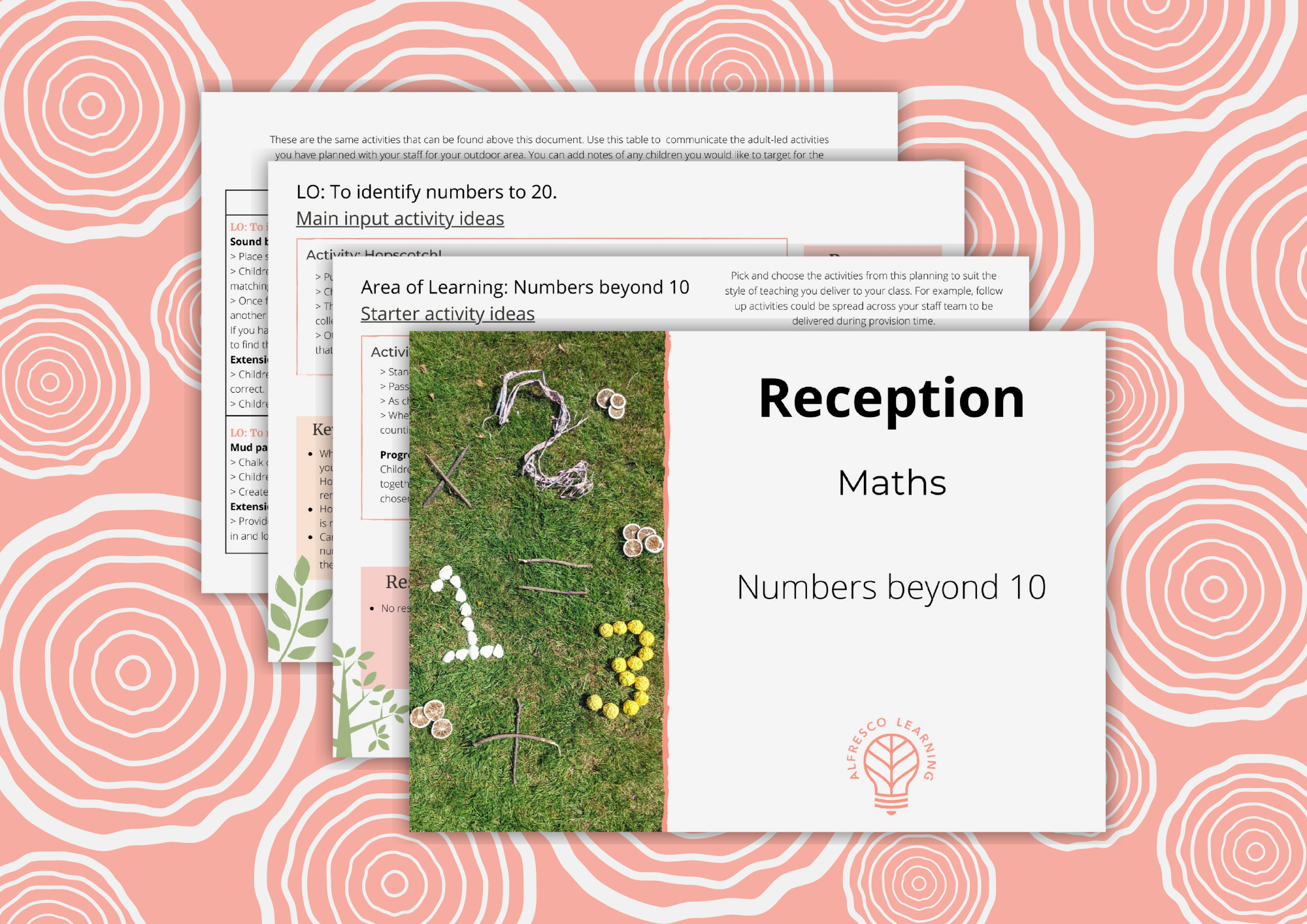 Outdoor lesson plans to teach numbers beyond 10 to reception
