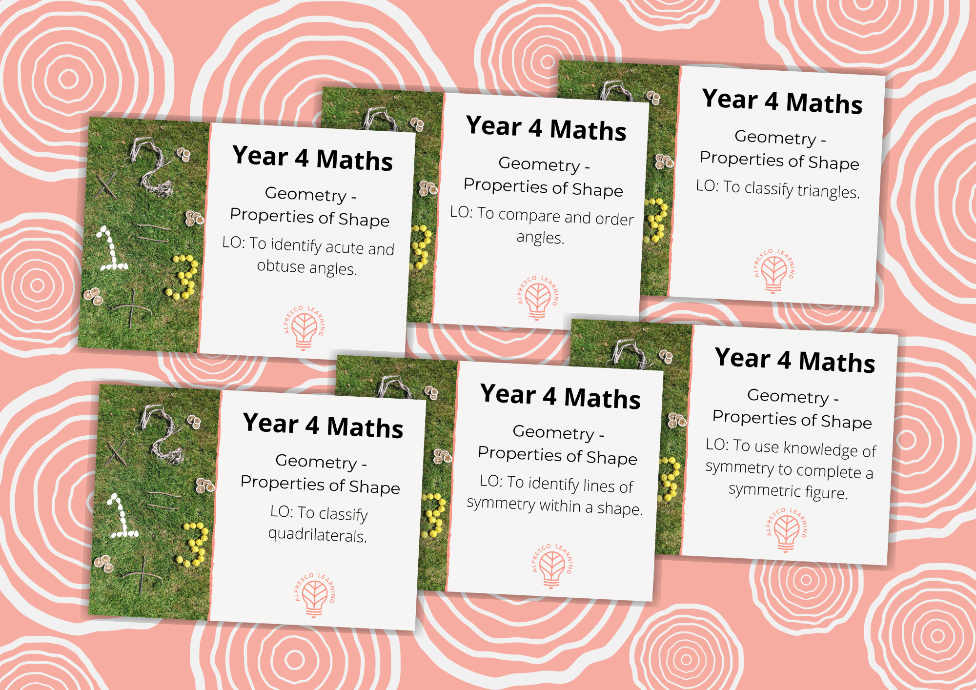 6 outdoor lessons for Year 4 properties of shape
