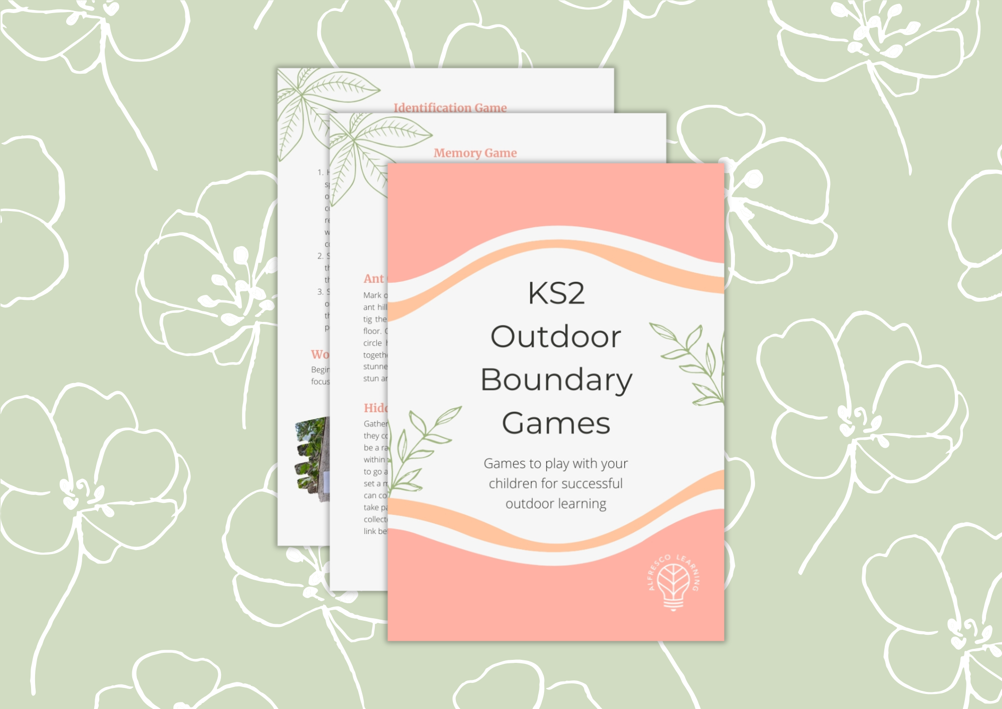 Front page and two inside pages from an activity pack of boundary games for key stage 2 children