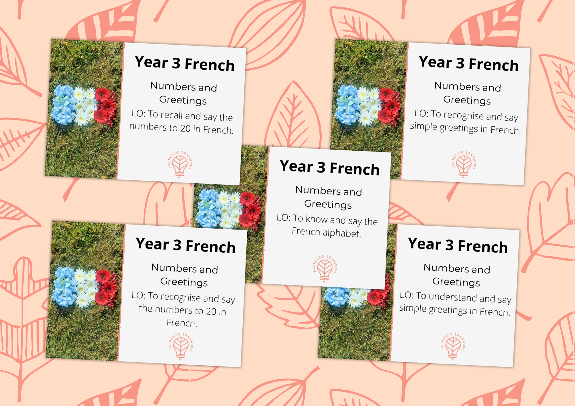5 Outdoor lesson covers for teaching french to Year 3