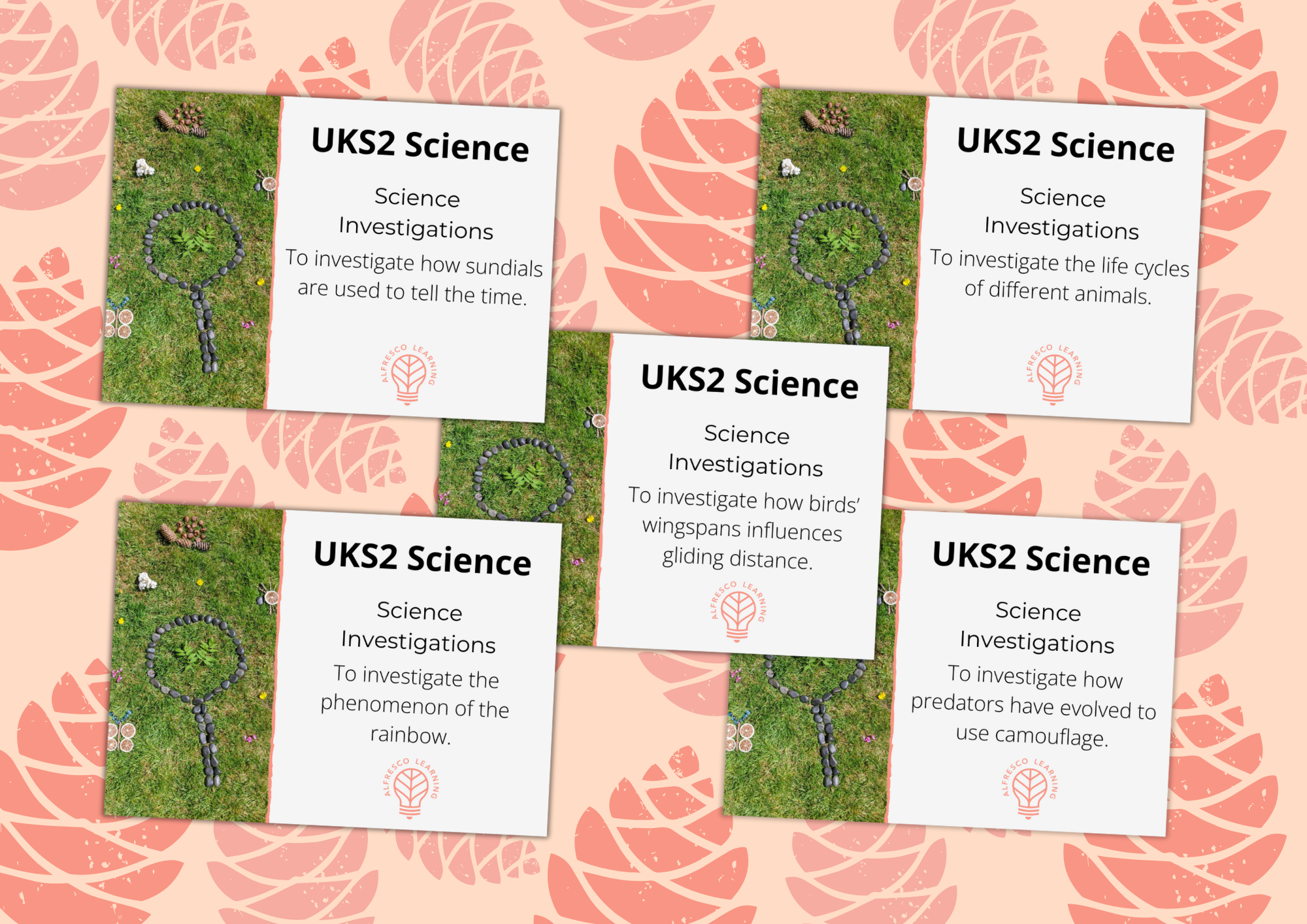 5 cover images for lessons involving science investigations for Year 5 and 6