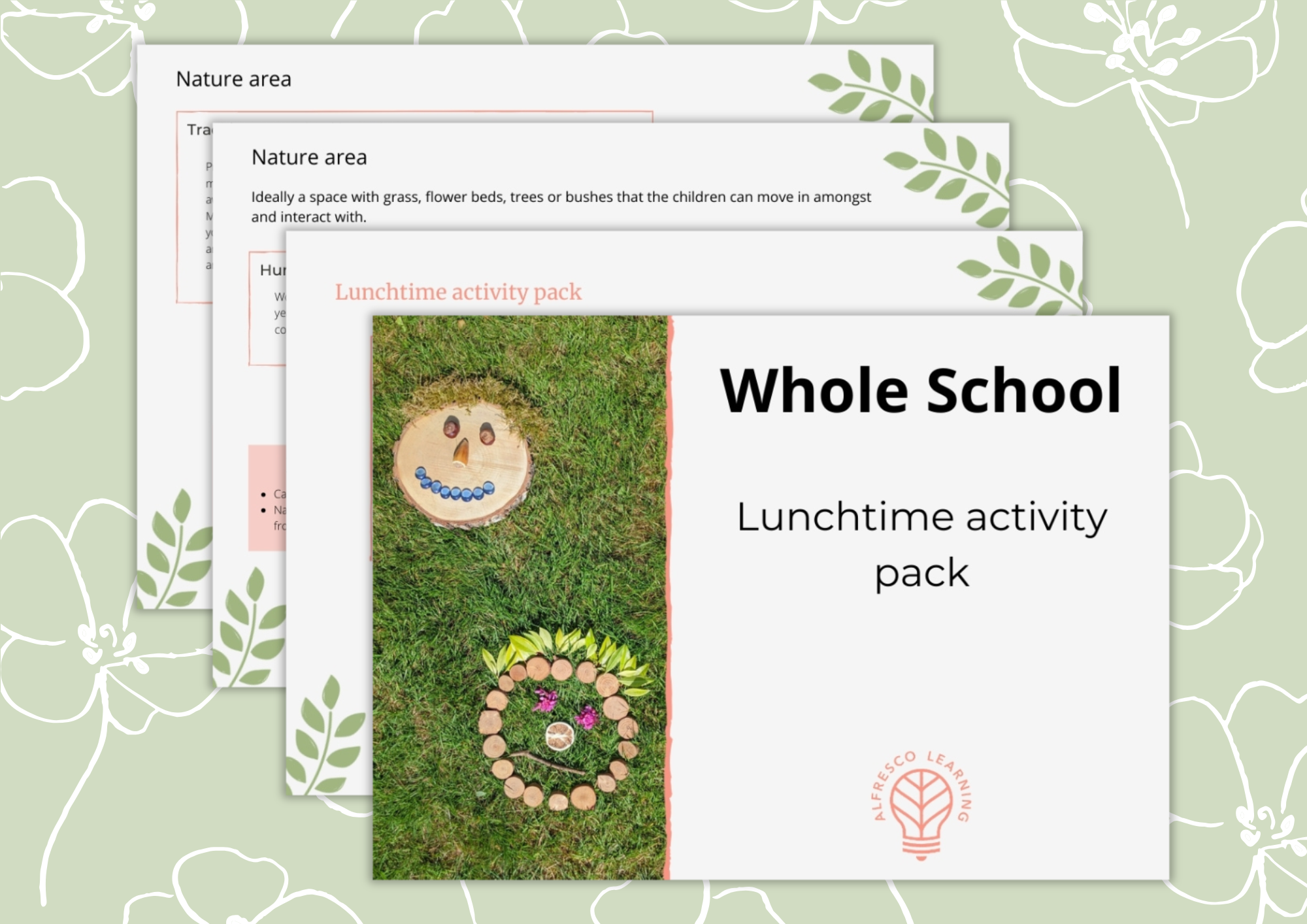 4 pages taken from a lunchtime outdoor activity pack