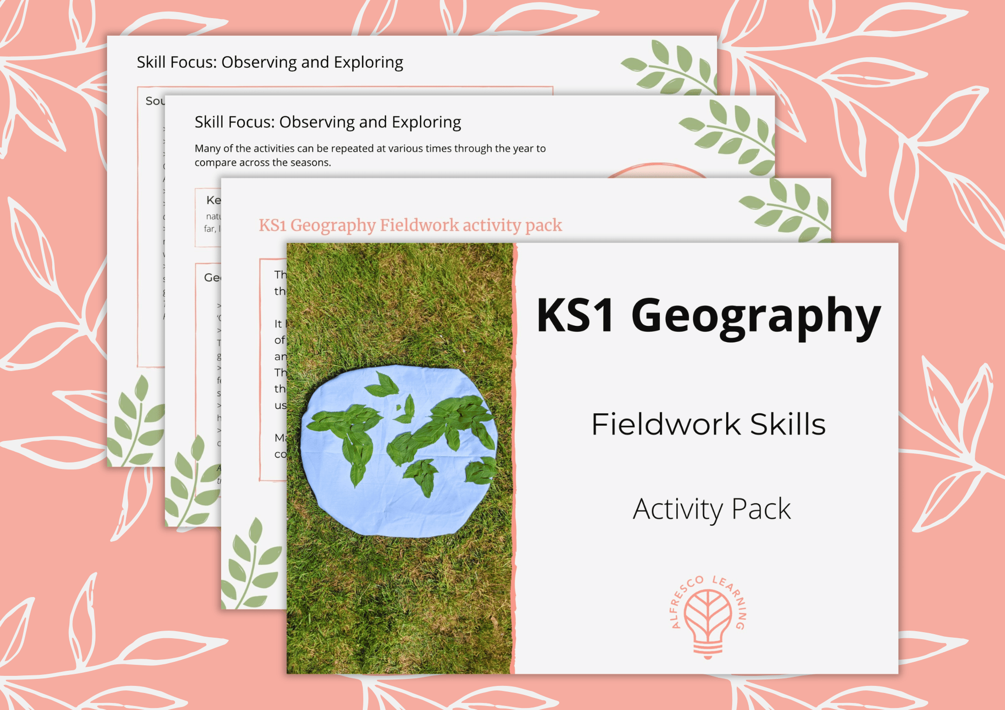 An activity pack of outdoor sessions focused on KS1 Geography fieldwork skills