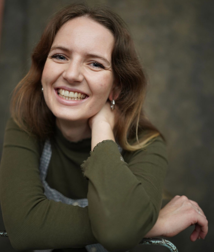 A photo of a woman smiling