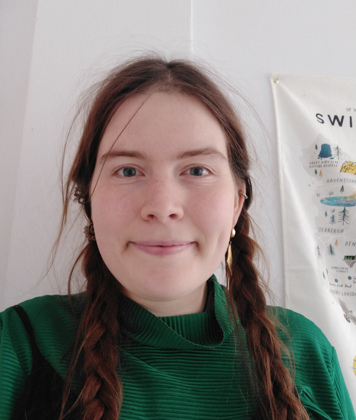 A photo of a woman smiling
