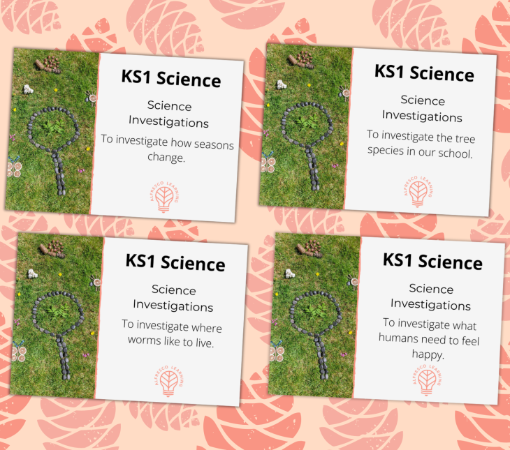 4 cover images for science investigations for KS1