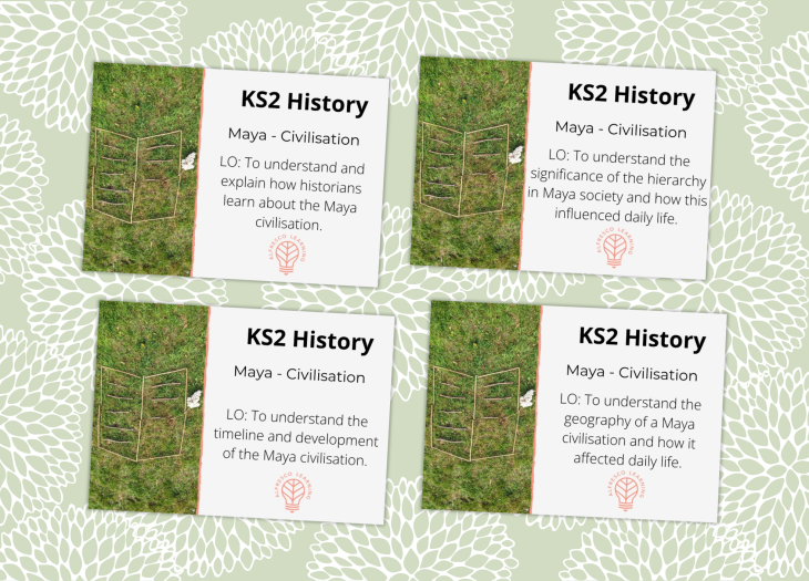Outdoor history lesson cove images for a unit on Maya civilisation