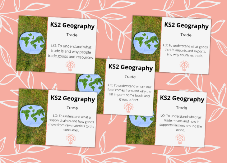 5 cover images for lesson plans for ks2 trade unit